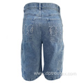 Custom Men's Summer Embroidered Cargo Jeans Denim Shorts